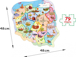 Karte von Polen - Puzzle des kleinen Schlauen