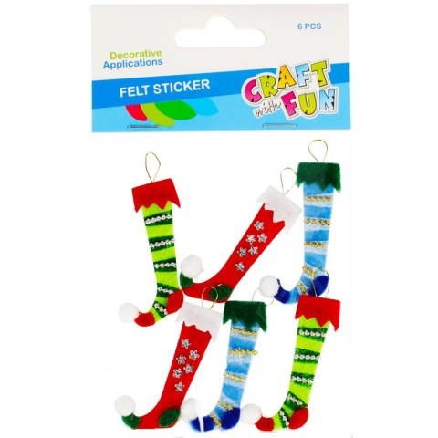 DEKORATIVER SELBSTKLEBENDER FILZSCHMUCK WEIHNACHTSBASTELN MIT LUSTIGEN SOCKEN 480830