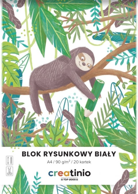 Blok rysunkowy A4 - 20 białych kartek 90g | Creatinio 400176663