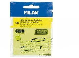 SELBSTKLEBENDE NOTIZEN GELB MILAN FLUO TRANSPARENT 76 X 76 MM, 50 ST. KUNSTSTOFFNOTIZEN 76X76/50K ZOL MIL FOL MILAN