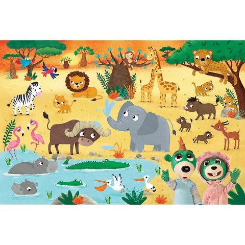 PUZZLE 24-tlg. SUPER MAXI BABIES AUF SAFARI TREFL 41009 TREF TREFL