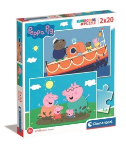 Peppa Pig - Puzzle 2x20 Teile - Super Color Clementoni