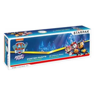 POSTERFARBEN 12 FARBEN 20ML PAW PATROL AQUA STARPAK 514745 STARPAK