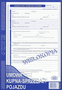 Kauf- und Verkaufsvertrag für Fahrzeuge - Druk A4 - Michalczyk i Prokop 650-1