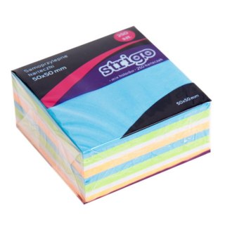 SELBSTKLEBENDES NOTIZBUCH 5X5 CM 250 BLATT NEON PASTELL STRIGO SSN016