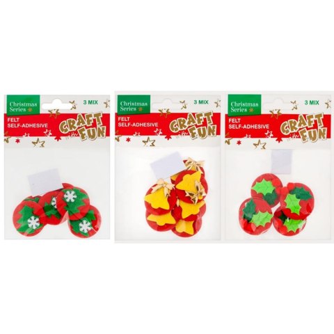 DEKORATIVER SELBSTKLEBENDER FILZ WEIHNACHTSMIX CRAFT WITH FUN 439590