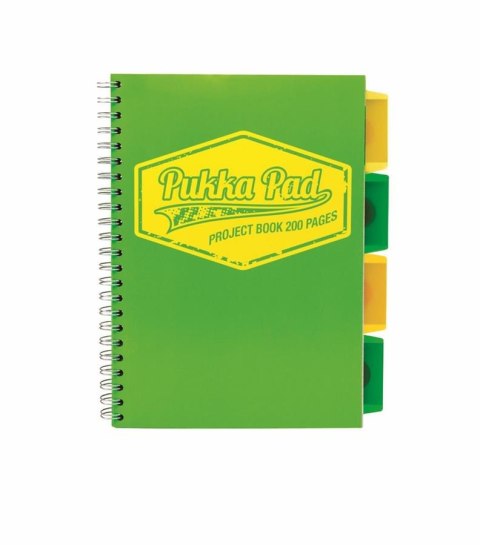 BÜCHERBUCH B5 100 BLÄTTER GRID BIND PVC GRÜN NEON PUKKA 072979