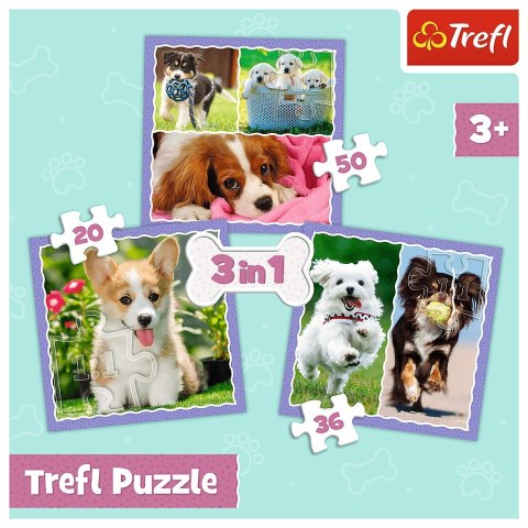 PUZZLE 3IN1 SÜßE HUNDE PUD TREFL 34854 TR