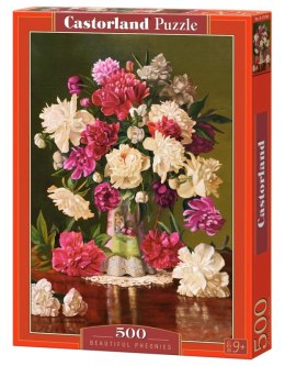 Puzzle 500 Teile Wunderschöne Pfingstrosen, Vase, Blumen