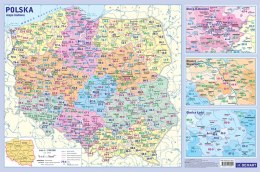 Lernblock. Verwaltungskarte von Polen mit Postleitzahlen