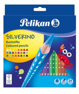 Dreieckige Buntstifte Pelikan silverino 24 Farben