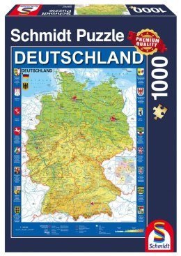 PQ Puzzle 1000 Teile. Karte von Deutschland