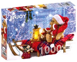 1000-teilige Puzzles Teddybären mit Weihnachtsmützen