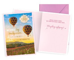 Karnet PR-526 Geburtstagskarten mit fliegenden Ballons, Leidenschaftskarten - Karten