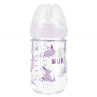 NUK MP BUTELKA SZKLANA ZE SMOCZKIEM M 240 ML NATURE SENSE LILA 10745117 NUK