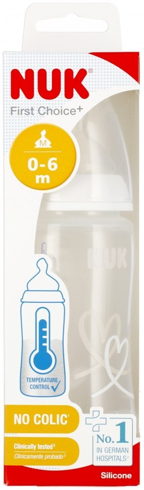 NUK MP BUTELKA Z WSKAŹNIKIEM TEMP. 300 ML 0-6M FIRST CHOICE BIAŁA 10741926 NUK