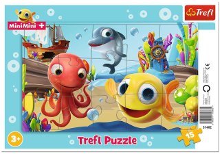 PUZZLE 15 ELEMENTÓW ZABAWY RYBKI MINI MINI TREFL 31402 TREF TREFL