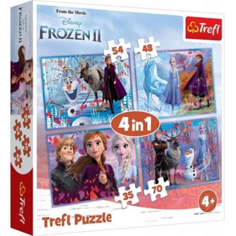 PUZZLE 4W1 FROZEN 2 PODRÓŻ W NIEZNANE TREFL 34323 TREFL