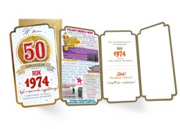 KARNET PM-350 URODZINY 50 CYFRY, ROCZNIKI 2024 PASSION CARDS - KARTKI
