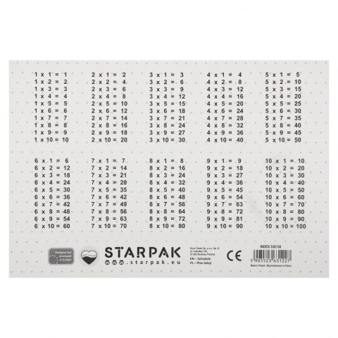 PLAN LEKCJI Z TABLICZKĄ MNOŻENIA A5 BALERINA P STARPAK 536138 STARPAK