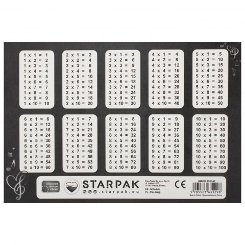 PLAN LEKCJI Z TABLICZKĄ MNOŻENIA A5 MUSIC STARPAK 536147 STARPAK