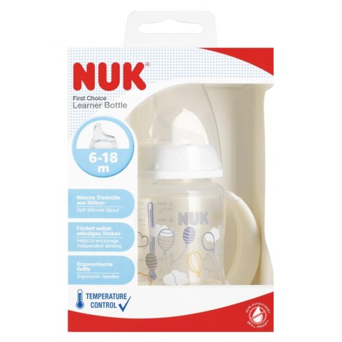 NUK BUTELKA 150 ML 6M Z UCHWYTEM FIRST BIAŁA 10215335 NUK