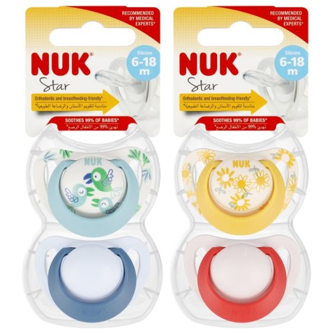 NUK SMOCZEK USPOKAJAJĄCY SILIKONOWY 6-18M STAR MIX 10736726 NUK