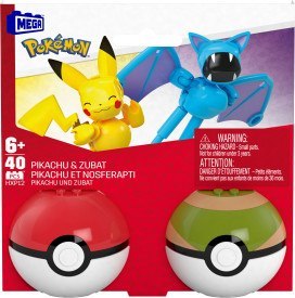 MBL POKEMON POKEBALL PIKACHU I ZUBAT HXP12 WB3 MATTEL