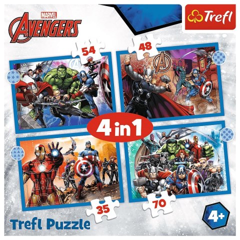 PUZZLE 4IN1 THE BRAVE AVENGERS PUD TREFL 34386