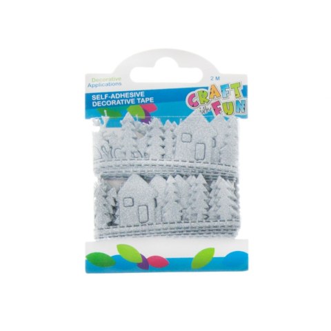 DEKORATIVES SELBSTKLEBENDES BAND RENTIER/WALD 2M SILBER CRAFT WITH FUN 463495