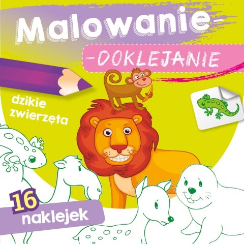 KSIĄŻECZKA 15X15 CM MALOWANIE-DOKLEJANIE. DZIKIE ZWIERZĘTA NAKLEJKI SKRZAT 159970