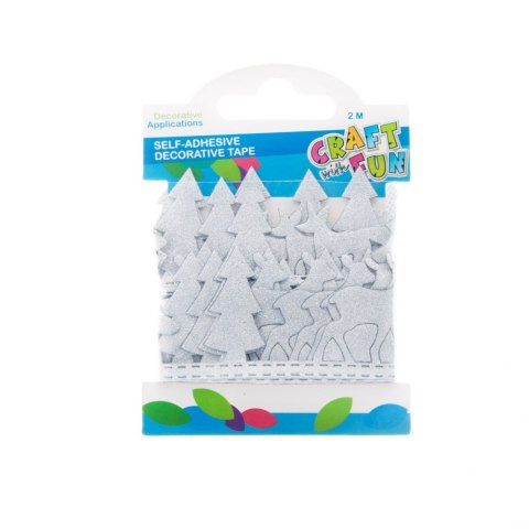 DEKORATIVES SELBSTKLEBENDES BAND RENTIER 2M SILBER CRAFT WITH FUN 463494