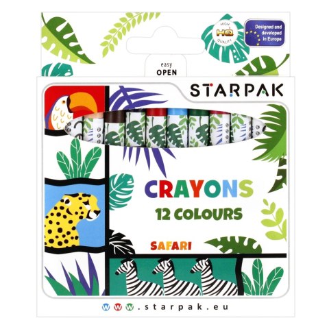 WACHSSTIFTE 12 FARBEN SAFARI STARPAK 490936