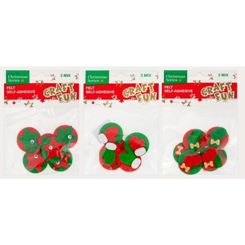 DEKORATIVER SELBSTKLEBENDER FILZ WEIHNACHTSMIX CRAFT WITH FUN 439589