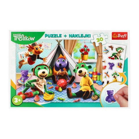 PUZZLE 30 ELEMENTE MIT AUFKLEBER TREFLIK FAMILIE TREFL 90989