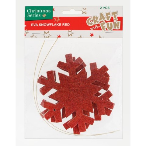 DEKORATIVER SCHAUMSTOFF BN EVA SNOWFLAKE RED CRAFT MIT LUSTIGEM ANHÄNGER 438599