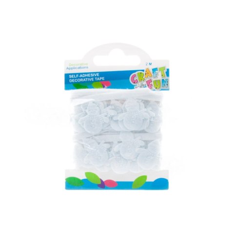 DEKORATIVES SELBSTKLEBENDES BAND SCHNEEMANN 2M WEIßER FILZ CRAFT WITH FUN 463513