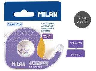 TAŚMA MILAN SAMOPRZYLEPNA 19 MM X 33 M Z DYSPENSEREM NA BLISTRZE