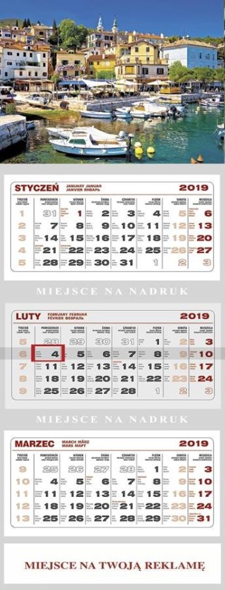 KALENDER TROJIELD 72X30CM WN BAY FOL AROUND US