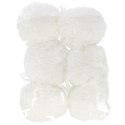 Dekorative Pompons aus Wolle, Farbmix (weiß oder rot) - Craft with Fun 481016