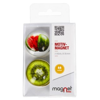 GLASMAGNET WASSERMELONE/KIWI DOME 3,5 CM PACKUNG 2 ST MAGNET 115-0-0023 MAGNET