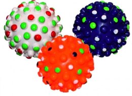 HUNDE SPIELZEUG Quietschender Ball mit Spikes Mix 10 cm AM 214 AM SPIELZEUG